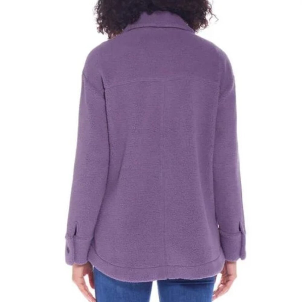 NWOT Weatherproof Vintage Fuzzy Fleece Shacket, Jacket, Purple, Size XXL - Picture 5 of 11